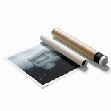 Extra large rolled print featuring a floral caravan design in soft pastel shades, ideal for classy bathroom wall art.