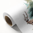 Art deco style poster featuring a caravan in muted pastel shades, printed on rolled canvas, ideal for nursery wall art.