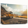 Side view of a caravan depicted in muted earth tones on acrylic glass, suitable for bedroom or dining room decor.