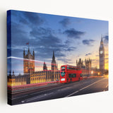 Large canvas print featuring a collection of detailed service vehicles in muted earth tones, suitable for kitchen wall art.