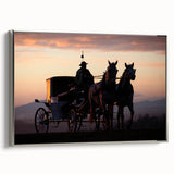 Vintage poster art of colorful service vehicles on black background, framed canvas, ideal for a modern office setting.