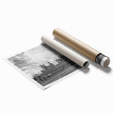 Extra large rolled print featuring a detailed floral art design in pastel shades, ideal for classy bathroom wall art.