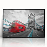 Large abstract wall art featuring a collection of mid-century modernist service vehicles in black and white tones.