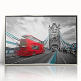 Mid-century modernist art featuring a silver framed acrylic print of a stylized vintage vehicle, ideal for nursery wall art.
