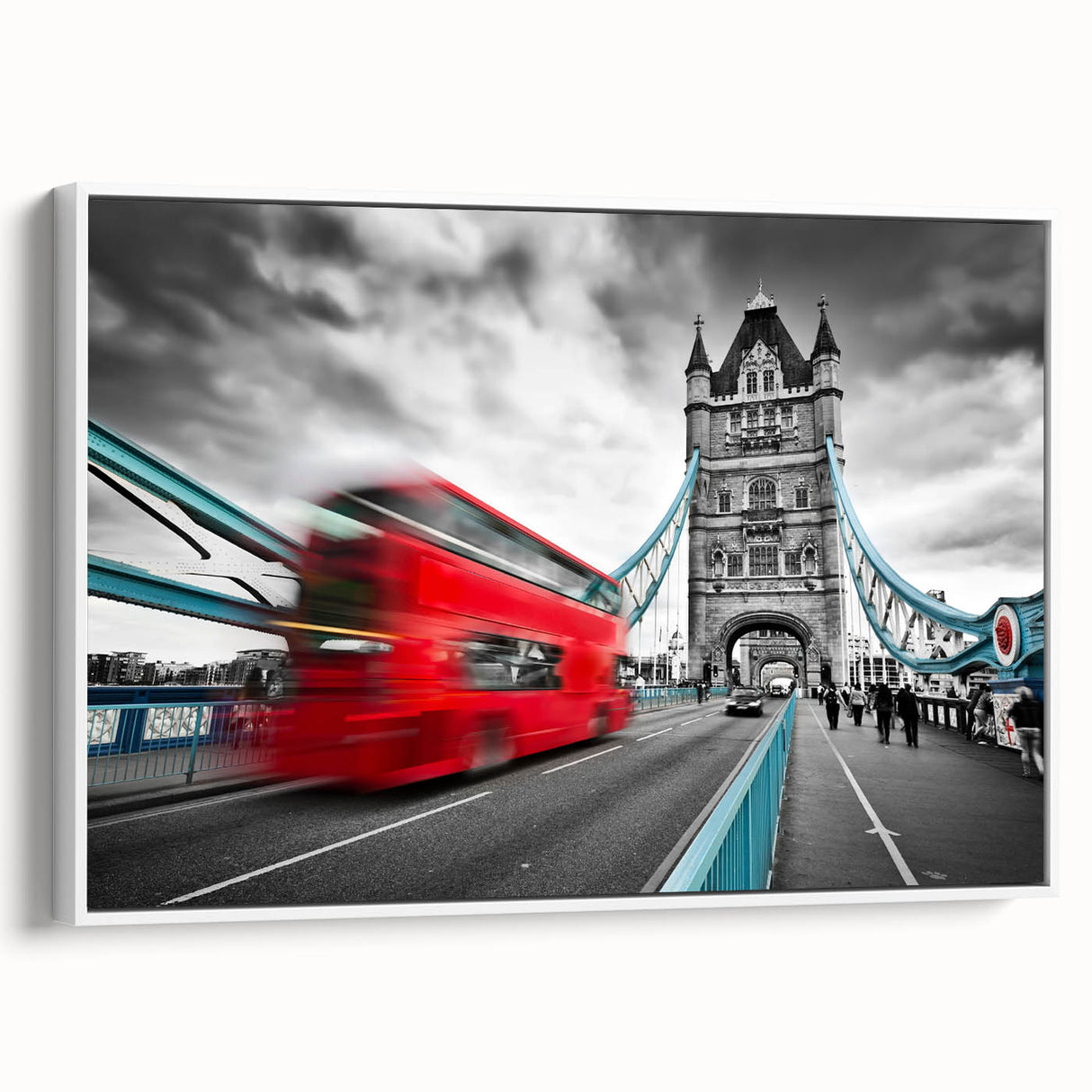 Vintage poster art of colorful service vehicles on a black background, framed canvas, ideal for living room decor.