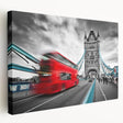 A large canvas print featuring a colorful illustration of various service vehicles, ideal for kitchen wall art.