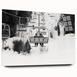 Acrylic print of abstract vehicles in grayscale, ideal for bedroom or dining room art.
