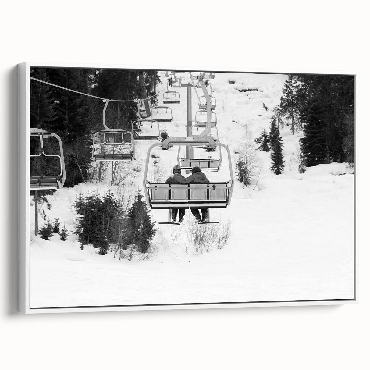Vintage poster art of colorful service vehicles on a black background, framed canvas, ideal for living room decor.
