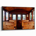Black and white vintage poster art of a classic car on framed canvas, suitable for bedroom decor.