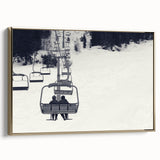 Framed canvas featuring a vintage poster of a black classic car on a landscape background, ideal for bedroom wall art.