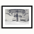 Abstract art print featuring colorful, textured vehicles on a large canvas, ideal for living room decor.