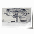 Extra large rolled print featuring a collection of detailed service vehicles in muted earth tones.