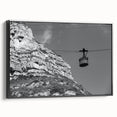 Black and white vintage poster art of service vehicles on a framed canvas, ideal for bedroom wall decor.