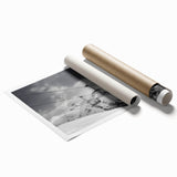 Extra large rolled print of vintage floral art in muted pastel shades, ideal for classy bathroom wall art.