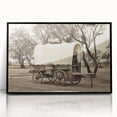 Large abstract wall art featuring mid-century modernist design of assorted service vehicles in vibrant colors on framed…