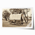 Extra large wall art featuring a collection of service vehicles in muted colors on a rolled print.