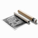 Extra large rolled print featuring a detailed floral art design in pastel shades, perfect for classy bathroom wall art.
