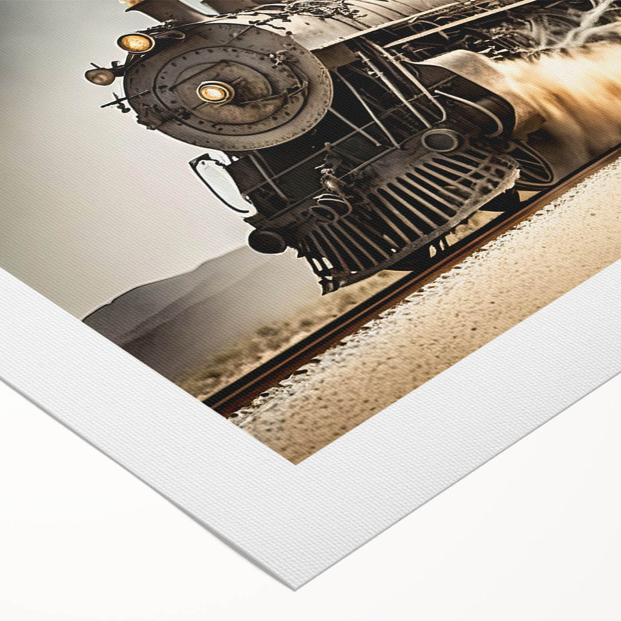 Art deco poster featuring a collection of vintage service vehicles in muted colors on rolled canvas.
