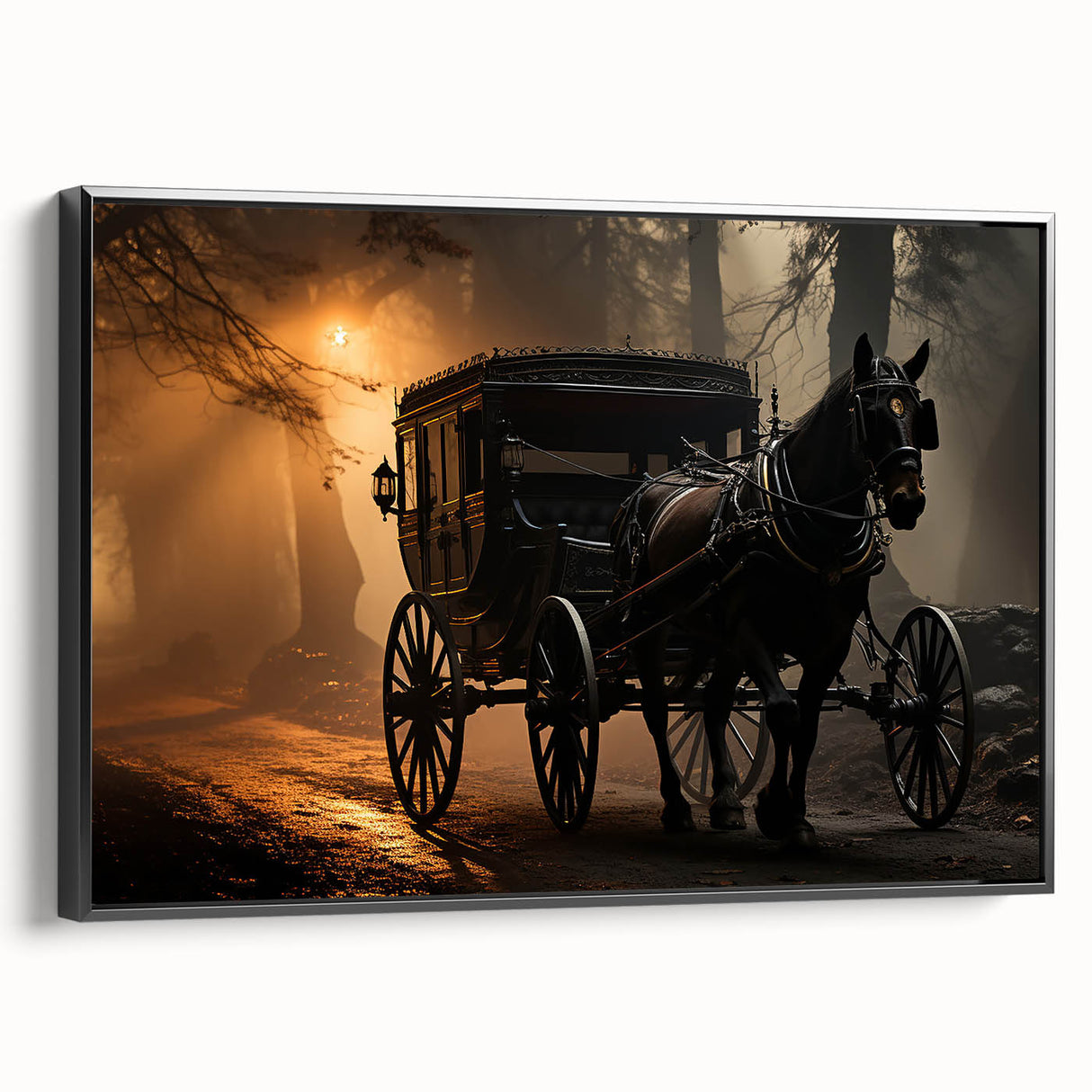 Black and white framed canvas featuring a vintage side view of a classic car, ideal for bedroom wall art.