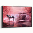 Black and white vintage poster art of a classic car, printed on framed canvas, suitable for bedroom wall decor.