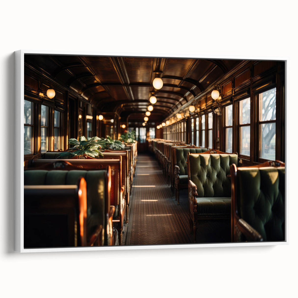 Vintage poster art of colorful service vehicles on a black background, framed canvas, ideal for living room decor.