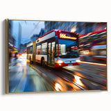 Framed canvas featuring a side view of vintage black vehicles in a landscape setting, ideal for bedroom wall art.