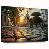 Acrylic print of a side view of various service vehicles in muted colors, suitable for bedroom or dining room decor.