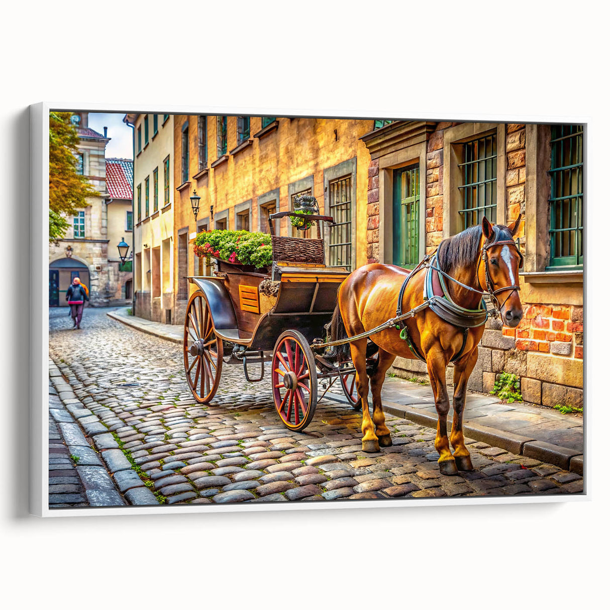 Vintage poster art of colorful service vehicles on a black background, framed canvas, ideal for living room decor.