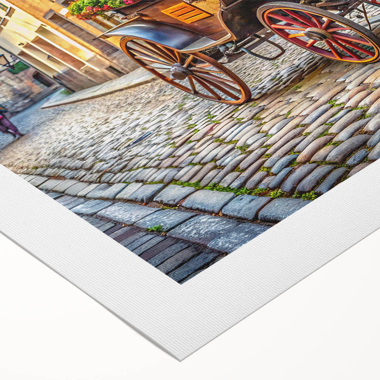 Art deco poster of vintage service vehicles in muted colors on rolled canvas, suitable for dining room decor.