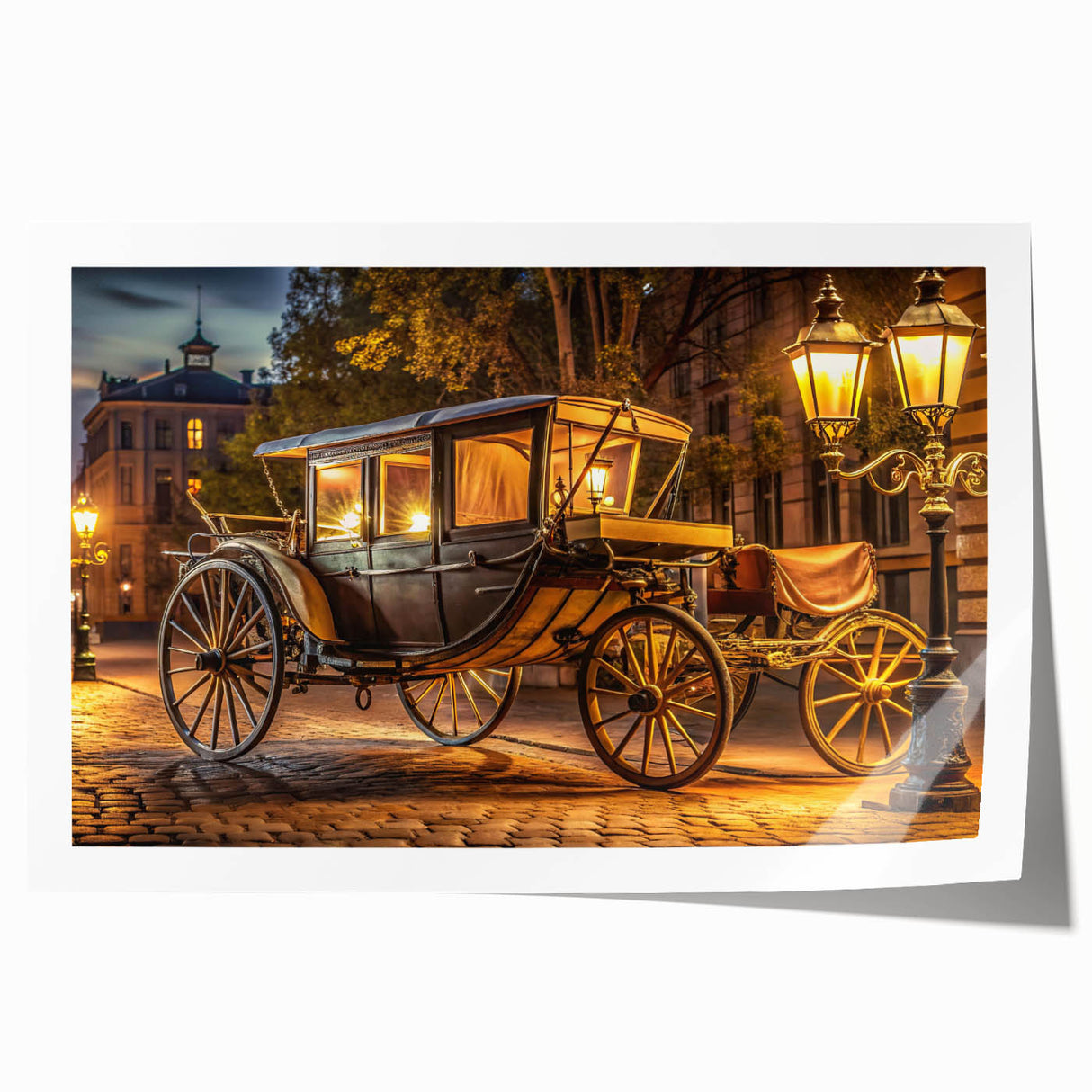Extra large rolled print of a vibrant, abstract depiction of service vehicles, ideal for art wall dining room.