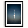 Abstract spacecraft design in vibrant colors on a large textured canvas, ideal for living room decor.