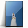 Large abstract wall art depicting a spacecraft, in mid-century modernist style.
