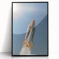 Large abstract wall art depicting a mid-century modernist spacecraft in black and gray tones on a framed acrylic panel.