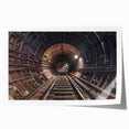 Subway-themed rolled print featuring a detailed grayscale illustration, ideal for art wall dining room.
