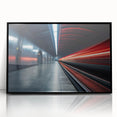 Large abstract wall art featuring a stylized subway design in muted colors on a framed acrylic.