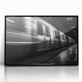 Large abstract wall art featuring a stylized subway design in muted gray and black tones on a framed acrylic.