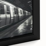 Extra large framed canvas featuring a textured, colorful abstract subway design in black, ideal for living room decor.