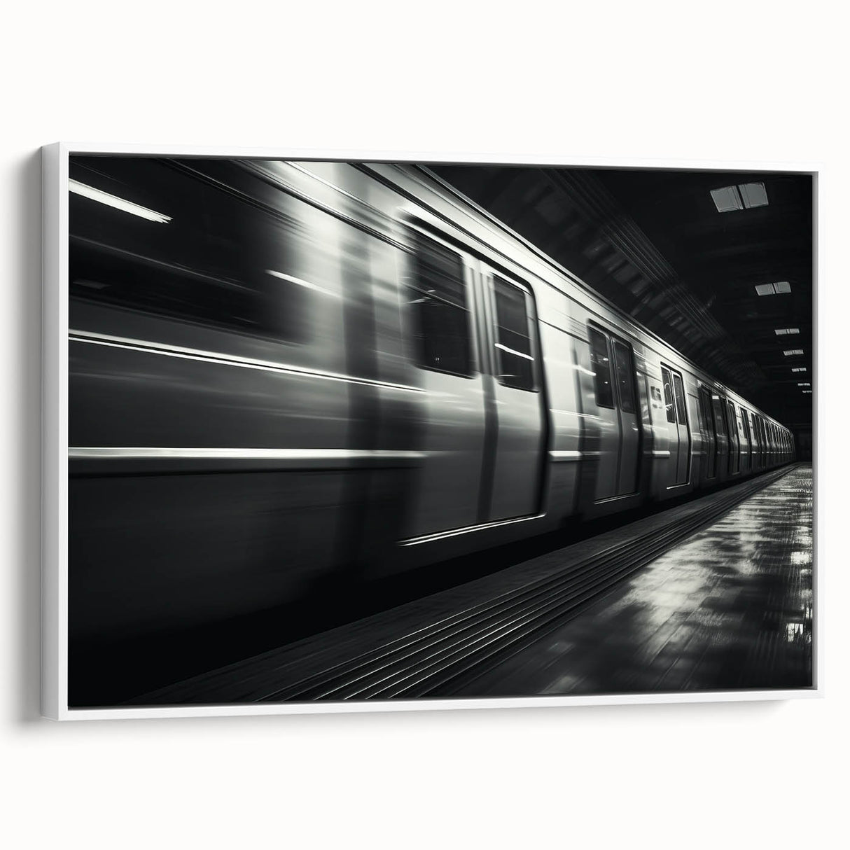 Vintage poster art of a colorful subway map on a large framed canvas, ideal for living room decor.