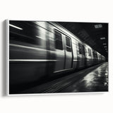 Vintage poster art of a colorful subway map on a large framed canvas, ideal for living room decor.