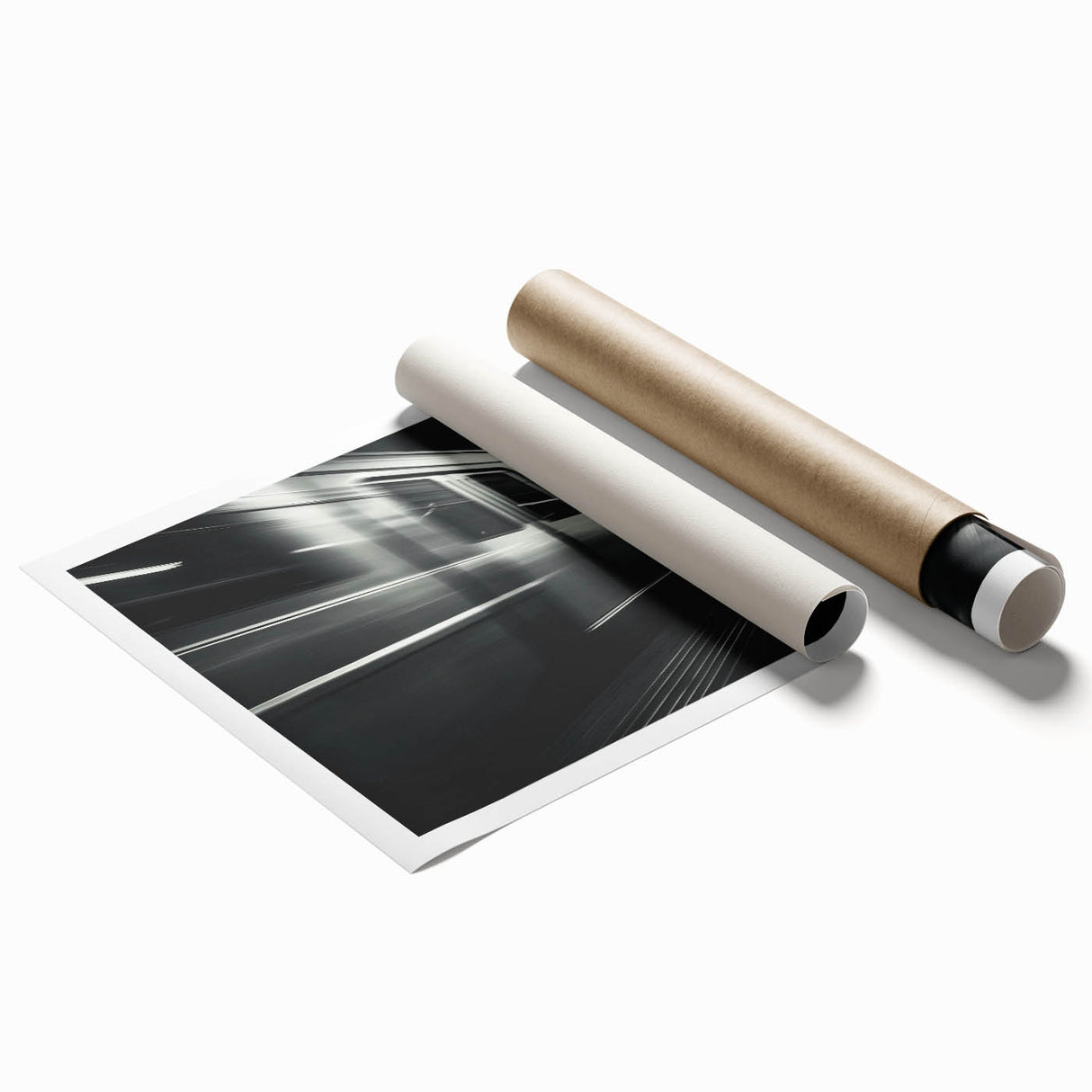 Extra large rolled print of a vintage subway design in muted tones, ideal for classy bathroom wall art.