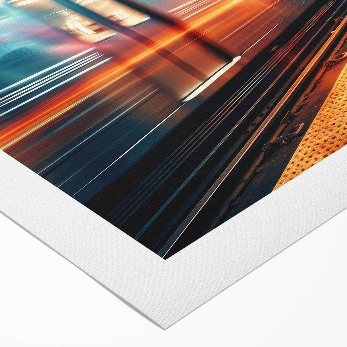 Art deco poster of a vintage subway, featuring muted earth tones on rolled canvas, ideal for dining room wall art.