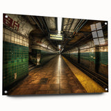 Acrylic print of a large abstract subway design in grayscale, ideal for modern bedroom or dining room decor.