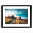 Extra large abstract art print featuring a colorful, textured train design on canvas, ideal for living room decor.