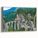 Landscape art painting of a vintage train in black and silver tones on a framed canvas, suitable for office decor.