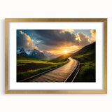Extra large abstract art print featuring a textured depiction of a train, in muted earth tones on a framed canvas.