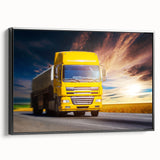 Black and white framed canvas featuring a vintage truck, ideal for bedroom wall decor.