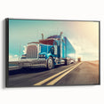 Black and white framed canvas featuring a vintage truck, ideal for bedroom wall decor.