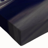 Black and white landscape art painting of trucks on a stretched canvas, ideal for bedroom wall art.