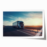 Extra large rolled print of a colorful abstract truck design, ideal for art wall dining room.