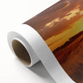 Art deco style poster of colorful trucks on rolled canvas, suitable for nursery wall art.